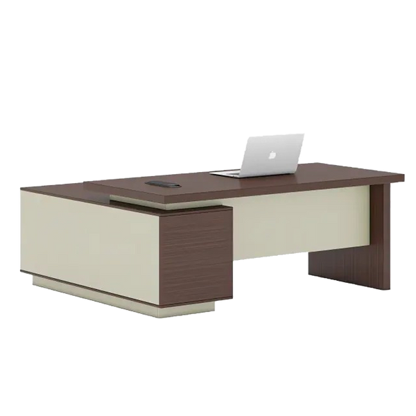 
Bureau Apex en bois MDF avec design moderne et surface lisse, disponible en plusieurs tailles pour un espace de travail élégant et fonctionnel.