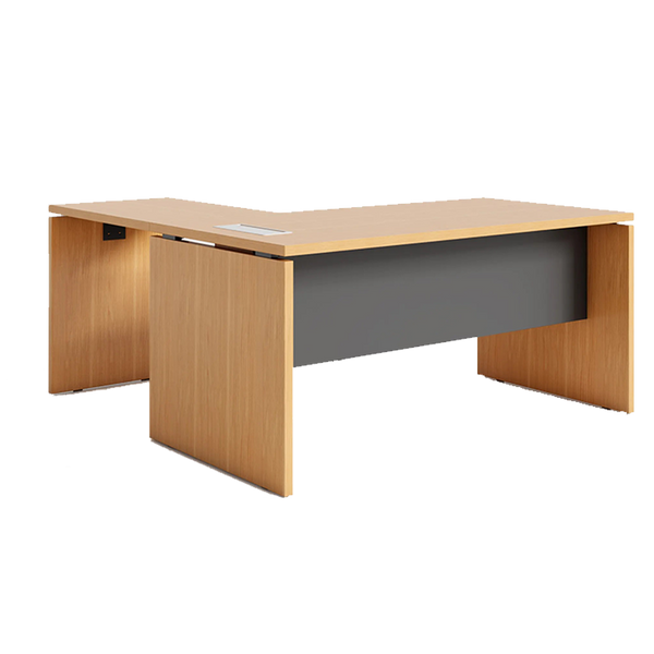 Bureau Rio en bois MDF, moderne et élégant, avec une surface spacieuse pour un espace de travail fonctionnel.